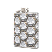 Sci-Fi Metallmuster 4 Wrapped Flask Options Flachmann (Links)