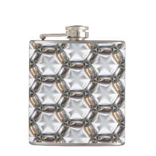 Sci-Fi Metallmuster 4 Wrapped Flask Options Flachmann