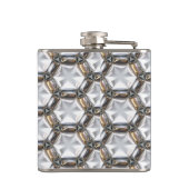 Sci-Fi Metallmuster 4 Wrapped Flask Options Flachmann (Rückseite)