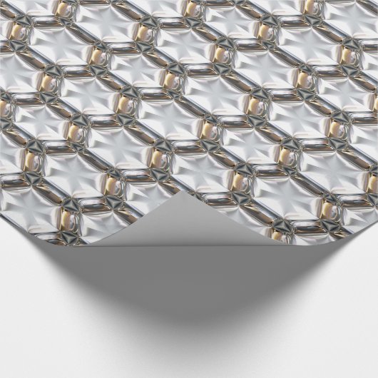 Sci-Fi-Metallmuster 4 Wrapping Paper Geschenkpapier (Ecke)