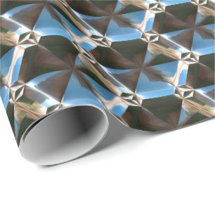 Sci-Fi-Metallmuster 7 Papieroptionen Geschenkpapier