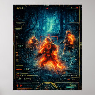 Sci-Fi-Militär-Spezialeinheiten-Thermal-HUD Poster
