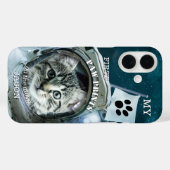 Sci-fi Moon Funny Astronaut Cat Phone Case (Rückseite (Horizontal))