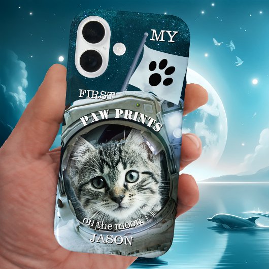 Sci-fi Moon Funny Astronaut Cat Phone Case