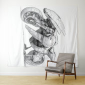 Sci-Fi Motorrad - Alien Wandteppich (Beispiel (Horizontal))