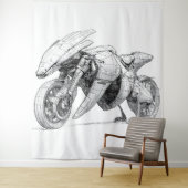 Sci-Fi Motorrad - Alien Wandteppich (Beispiel)