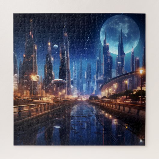 Sci-Fi Night City Puzzle (Vertikal)