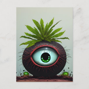 Sci-fi-Pflanze mit Auge Postkarte