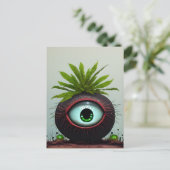 Sci-fi-Pflanze mit Auge Postkarte (Stehend Vorderseite)
