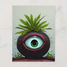 Sci-fi-Pflanze mit Auge Postkarte