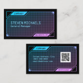 Sci-Fi-Rahmen schwarz Visitenkarte (Vorne/Hinten)