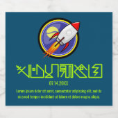Sci fi-Raketenschiff Alkoholflaschenetikett (Einzelnes Label)