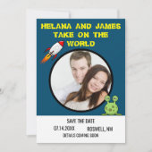 Sci Fi-Raketenschiff Save the Date (Vorderseite)