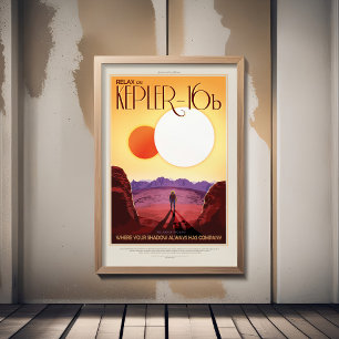 Sci-Fi-Reise-Werbung, Planet Kepler 16b Poster