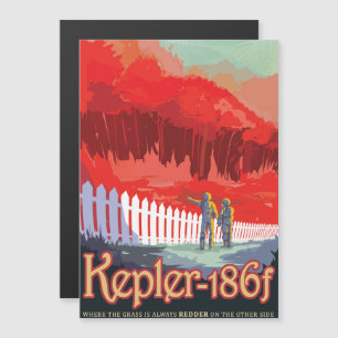 Sci-Fi-Reise-Werbung, Planet Kepler-186f Magneteinladung