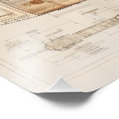 Sci-Fi Rocket Blueprint Fotodruck (Ecke)