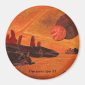 Sci-Fi "Seas of Fire" doppelte Sonnen, Lavasee Wel Magnet (Vorne)