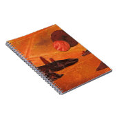 Sci-Fi "Seas of Fire" doppelte Sonnen, Lavasee Wel Notizblock (Rechte Seite)