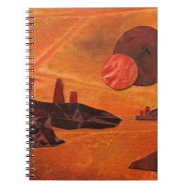 Sci-Fi "Seas of Fire" doppelte Sonnen, Lavasee Wel Notizblock