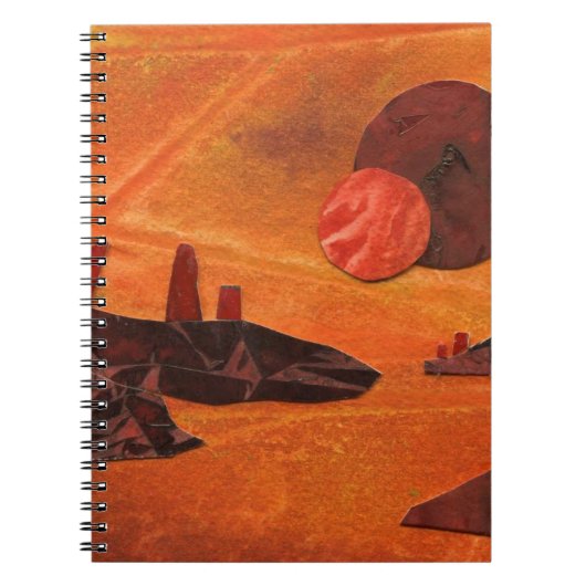 Sci-Fi "Seas of Fire" doppelte Sonnen, Lavasee Wel Notizblock (Vorderseite)