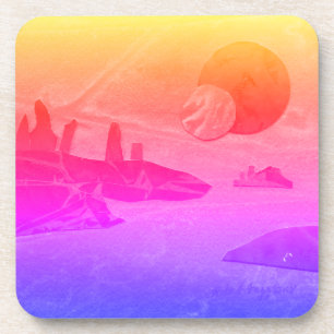 Sci-Fi "Seas of Fire" molten Lava Alien world Bev Getränkeuntersetzer