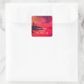 Sci-Fi "Seas of Fire" molten Lava Alien world Squ Quadratischer Aufkleber (Tasche)