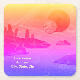 Sci-Fi "Seas of Fire" molten Lava Alien world Squa Rechteckiger Pappuntersetzer