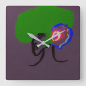 Sci-fi Seashell Creature Quadratische Wanduhr (Vorderseite)