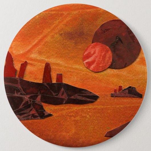 Sci-Fi "See des Feuers" doppelte Sonnen, Lavasee Button (Vorderseite)