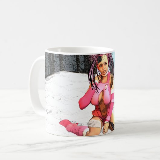 Sci Fi Snow Punk Kaffeetasse (Vorderseite Links)