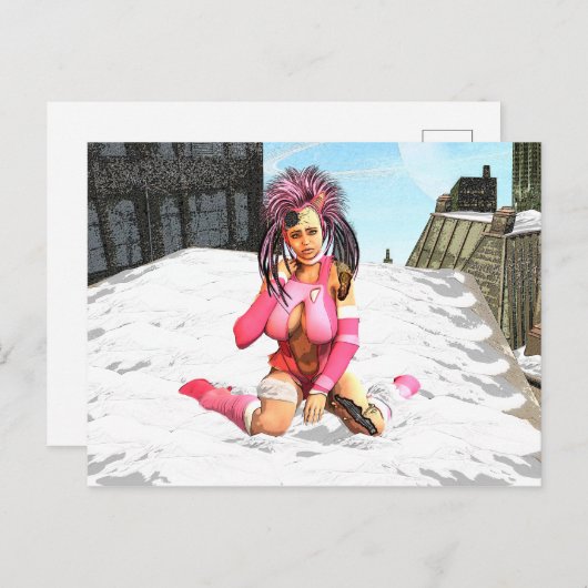 Sci Fi Snow Punk Postkarte (Vorne/Hinten)