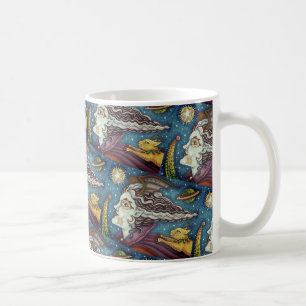 SCI FI SPACE WITCH & COMET CAT COLORFUL HALLOWEWEE KAFFEETASSE