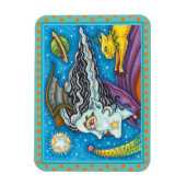 SCI FI SPACE WITCH & COMET CAT COLORFUL HALLOWEWEE MAGNET (Vertikal)