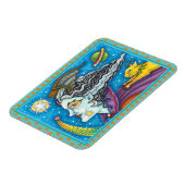 SCI FI SPACE WITCH & COMET CAT COLORFUL HALLOWEWEE MAGNET (Linke Seite)