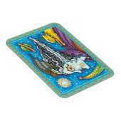 SCI FI SPACE WITCH & COMET CAT COLORFUL HALLOWEWEE MAGNET (Rechte Seite)