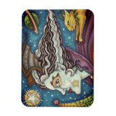 SCI FI SPACE WITCH & COMET CAT HUMOROUS HALLOWEW MAGNET (Vertikal)