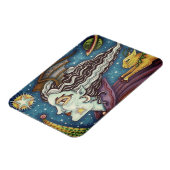 SCI FI SPACE WITCH & COMET CAT HUMOROUS HALLOWEW MAGNET (Linke Seite)