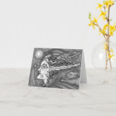 SCI FI SPACE WITCH & COMET CAT SPASS BLK/WHank Karte (Gelbe Blume)