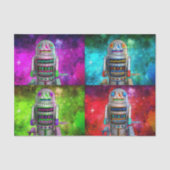 Sci-Fi-Spielzeugroboter, lila-blaue Galaxie Seidenpapier (Vorderseite)