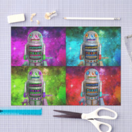 Sci-Fi-Spielzeugroboter, lila-blaue Galaxie Seidenpapier