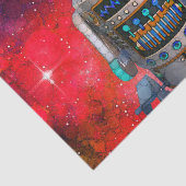 Sci-Fi Spielzeugroboter Rote Galaxie cool Retro Ge Seidenpapier (Ausschnitt)