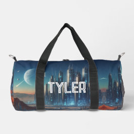 Sci-Fi-Stadt im Weltraum  Duffle Bag