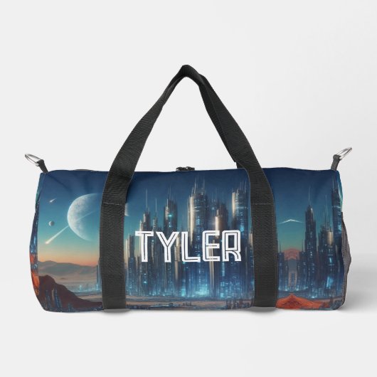 Sci-Fi-Stadt im Weltraum  Duffle Bag (Vorderseite)