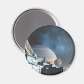Sci-Fi Stadt Magnet (Vorderseite/Rückseite)