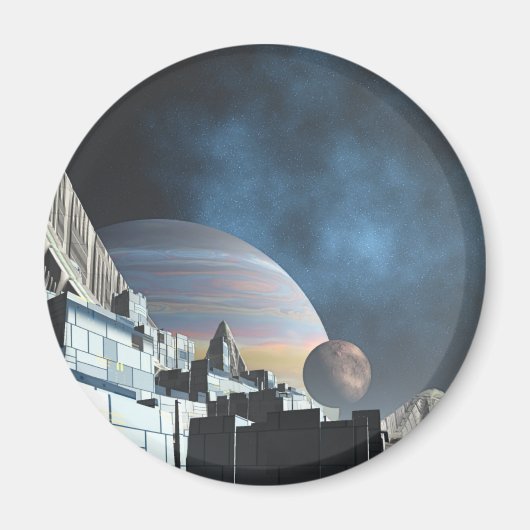Sci-Fi Stadt Magnet (Vorne)
