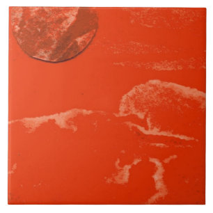 Sci-Fi sterbende Sonne in niedriger Umlaufbahn um  Fliese