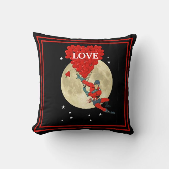 Sci fi Superheld und Liebe Kissen (Vorderseite)