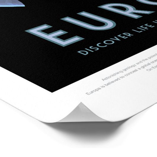 Sci-Fi Travel Ad, Moon Europa Poster (Ecke)