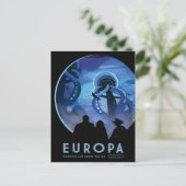 Sci-Fi Travel Ad, Moon Europa Postkarte (Stehend Vorderseite)