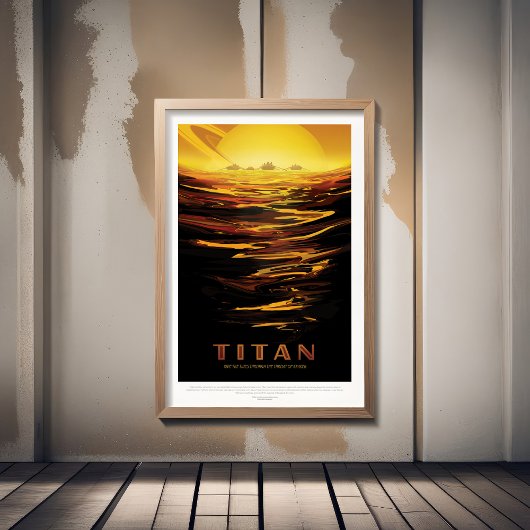 Sci-Fi Travel Ad, Moon Titan Fotodruck